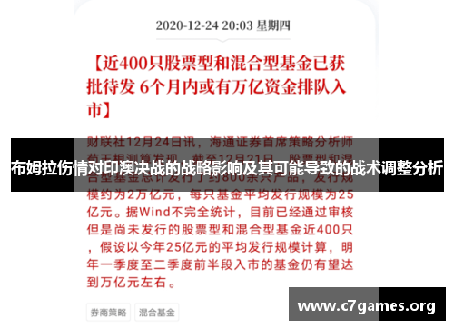 布姆拉伤情对印澳决战的战略影响及其可能导致的战术调整分析 布姆拉伤情对印澳决战的战略影响及其可能导致的战术调整分析
